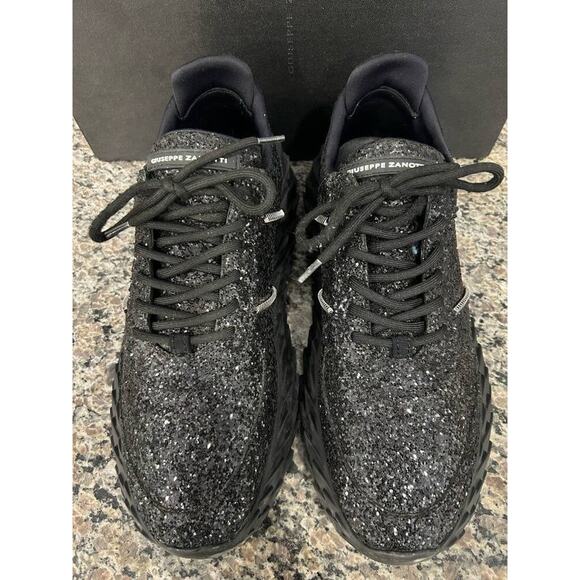 Giuseppe Zanotti Black Glitter Signature Label Urchin Men\'s Size 42 SPBSAL348015 main image 6